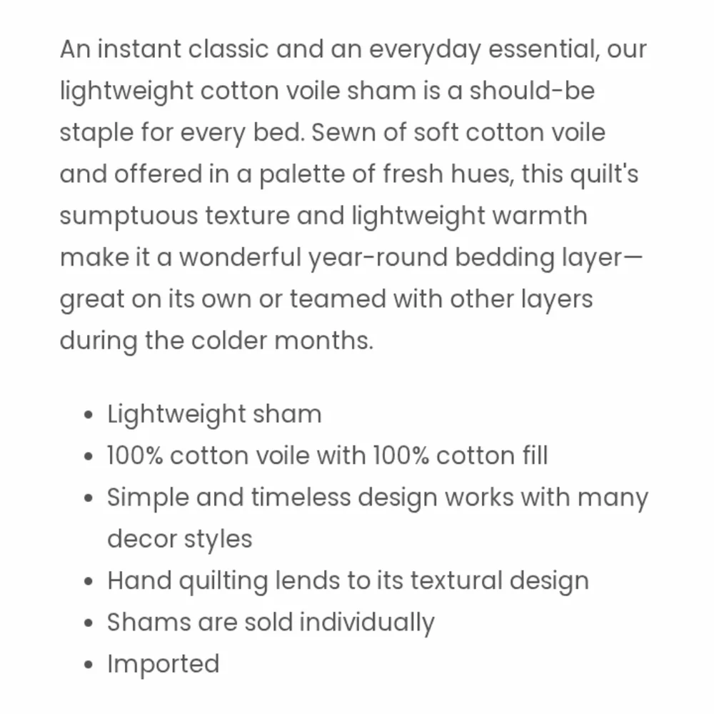 NWOT The Company Store Cotton Voile Euro Shams